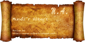 Munár Albert névjegykártya